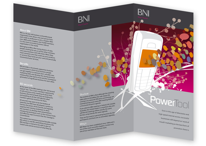 BNI Castlebar network DL leaflet outside