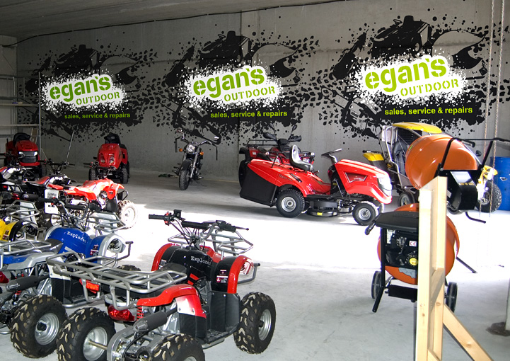 Egan's Outdoor stencil mural design