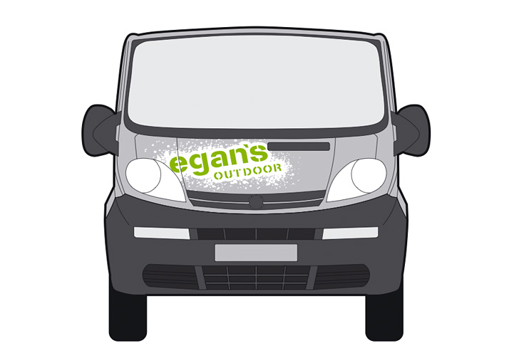 Egan's Outdoor van design front