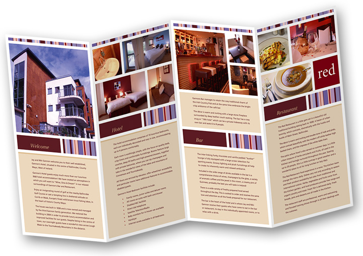 JJ Gannons Hotel dl leaflet design inside
