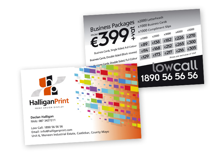 Halligan Print Business Card Design Castlebar