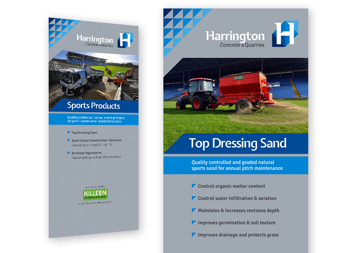 Harrington Concrete pull up banner stand designs