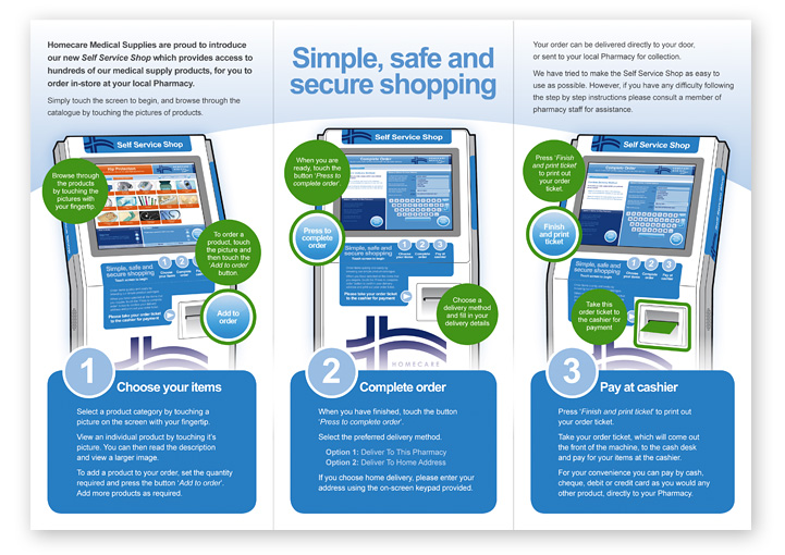 Homecare Medial Supplies kiosk brochure design