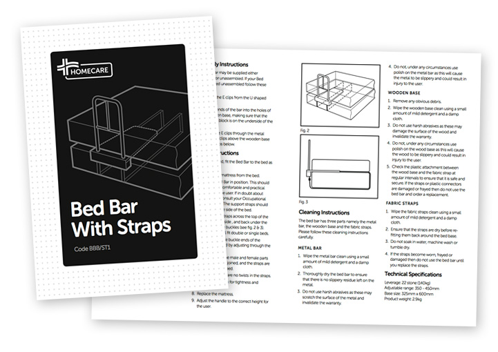 Homecare Medial Supplies instruction booklet design