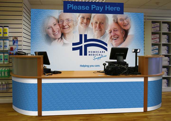 Homecare Medial Supplies retail counter design