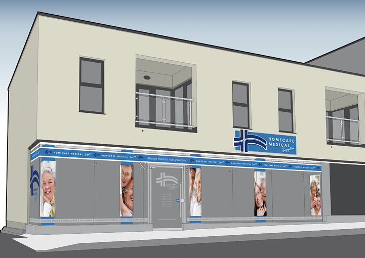 Homecare Medial Supplies shop fascia display design