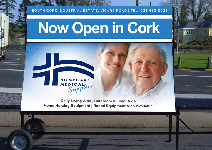 Homecare Medial Supplies roadside trailer signage design
