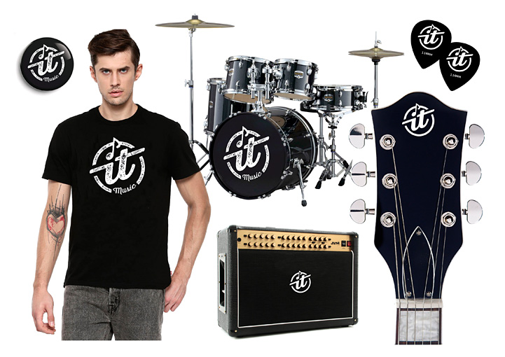 It Music logo brand applications