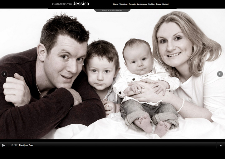 Photography By Jessica web portfolio design 4