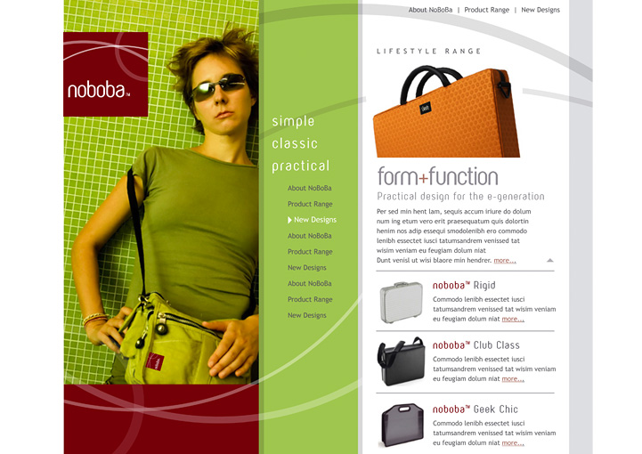 Noboba website design