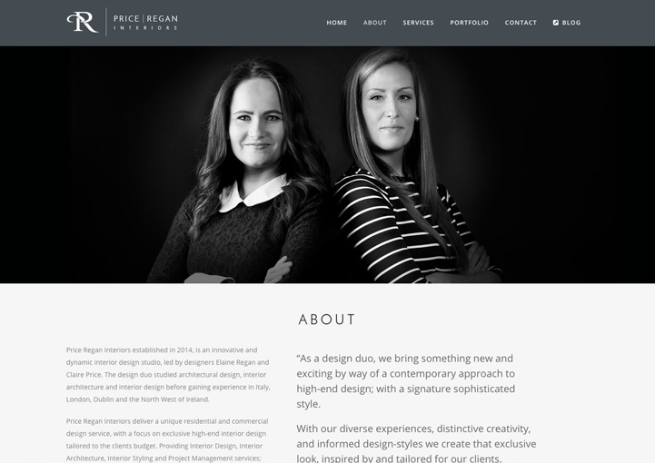 Price Regan Interiors web design