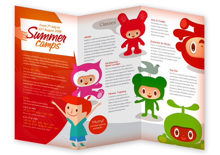 Phoenix Total Well-Being childrens activity lealfet design