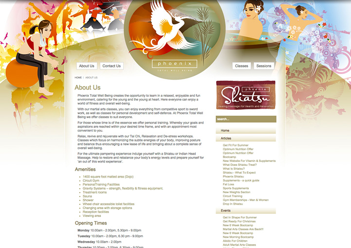 Phoenix Total Well-Being web design