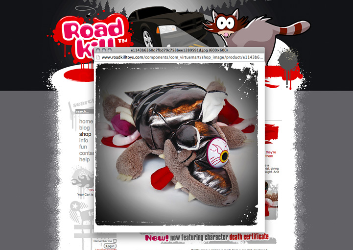 Roadkill Toys web design
