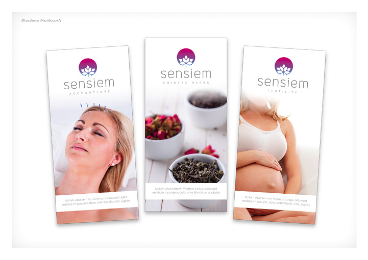 Sensiem Acupuncture leaflet designs
