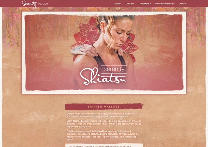 Serenity Escape website design 4