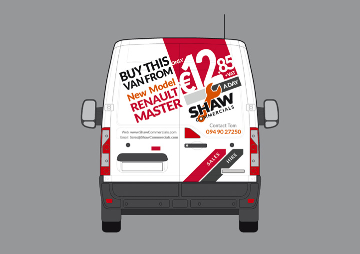Shaw Commercials van wrap design