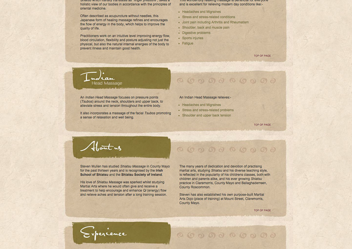 Phoenix Shiatsu website design 2