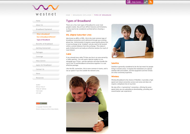 WestNet Broadband Web Site Design Castlebar